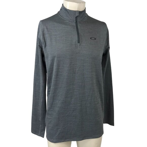 OAKLEY - MEN'S SMALL REGULAR FIT - GRAY GRAVITY RANGE QTR ZIP PULL-OVER SHIRT - Picture 1 of 7